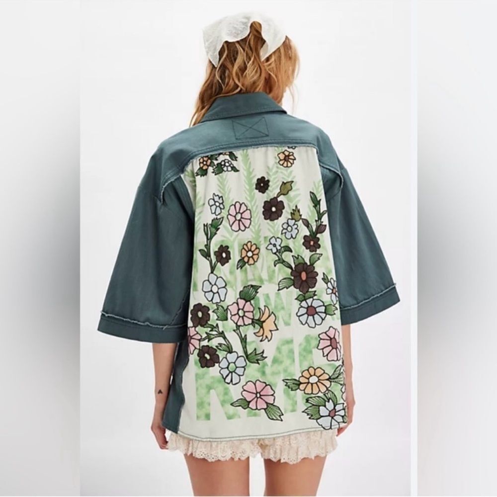 FREE PEOPLE We The Free Pressed in Flowers Embroidered Floral Kimono Jacket - Picture 4 of 11